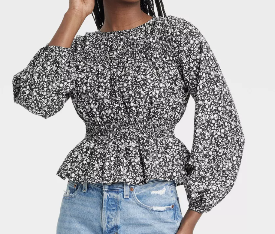 Target Long Sleeve Peplum Blouse