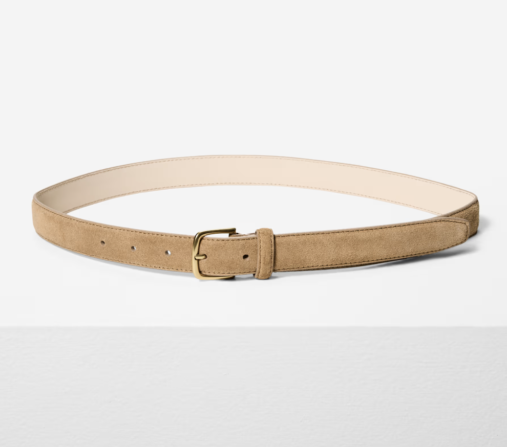Aritzia Essential Solid Brass Suede Belt