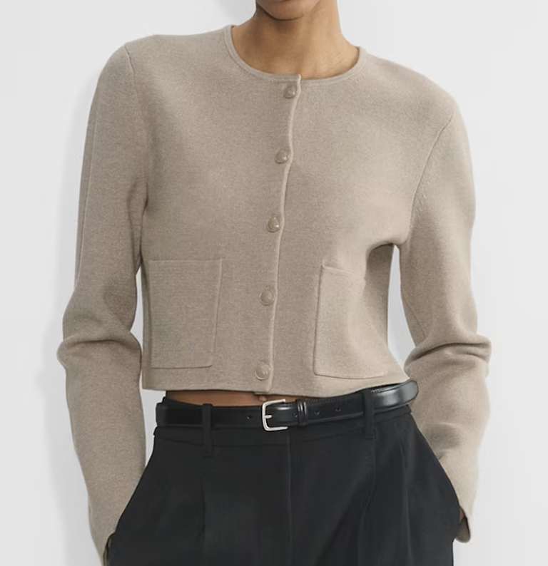 Aritzia Notable Cardigan (Size XS in Heather Nomad Taupe)
