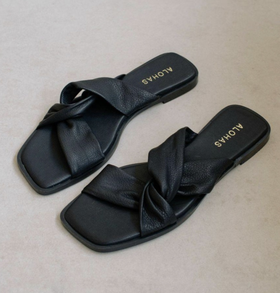 Alohas Nomad Black Leather Sandals