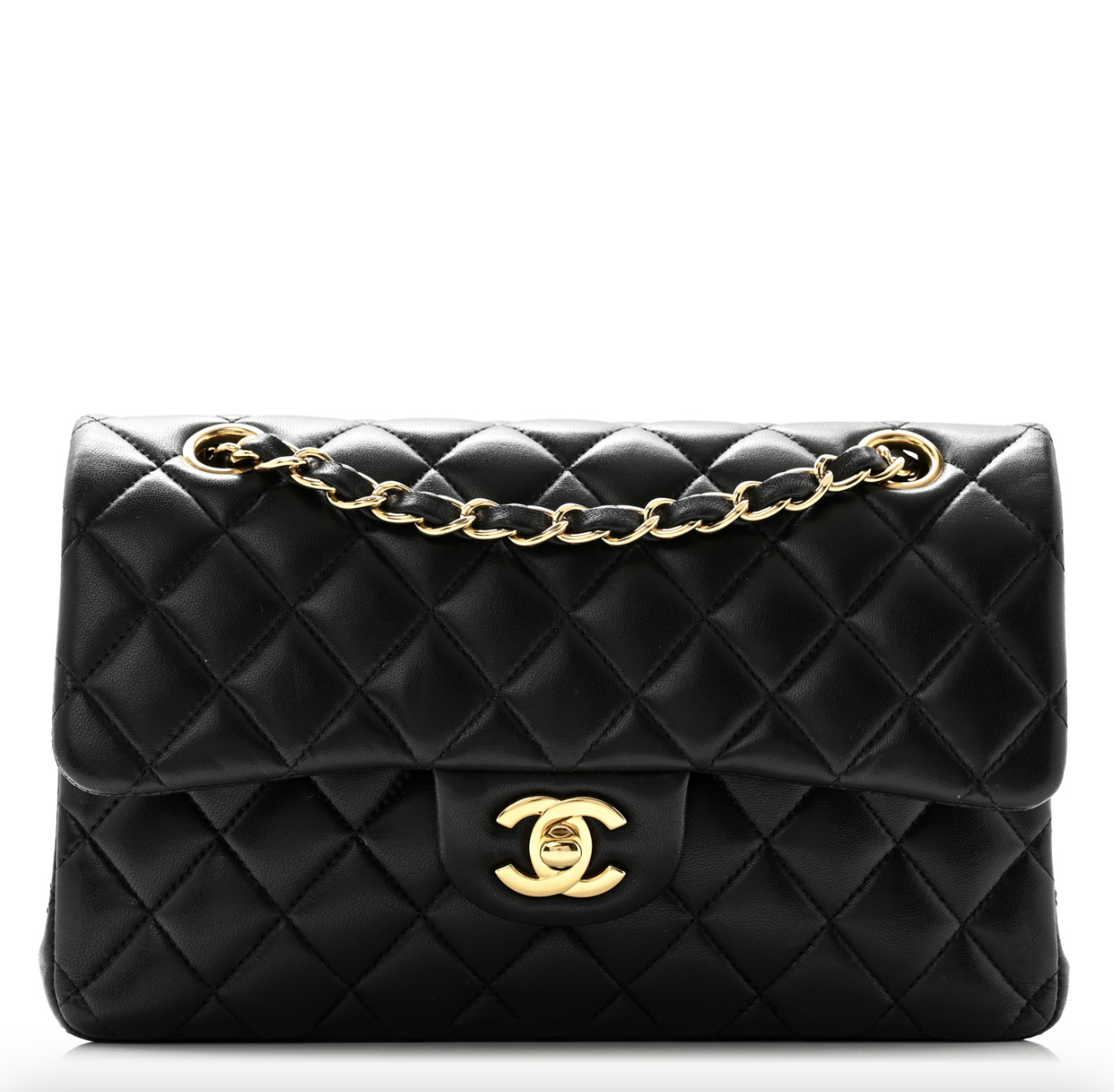 Chanel Vintage Lambskin Quiled Small Double Flap 