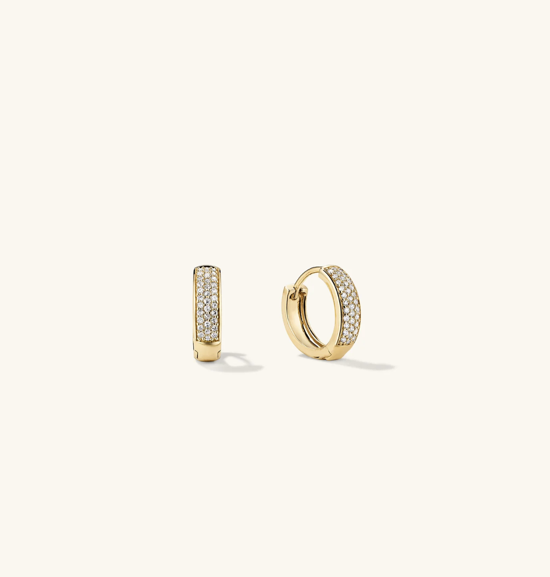Mejuri Bold Pave Diamond Huggie Hoops