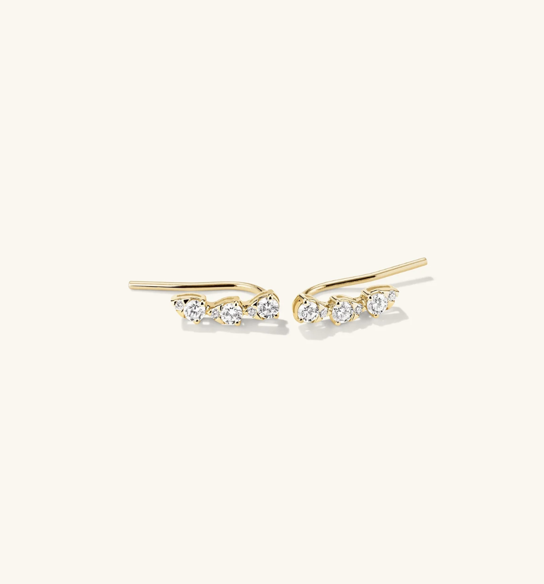 Mejuri Lab Grown Diamond Pear Climber Studs
