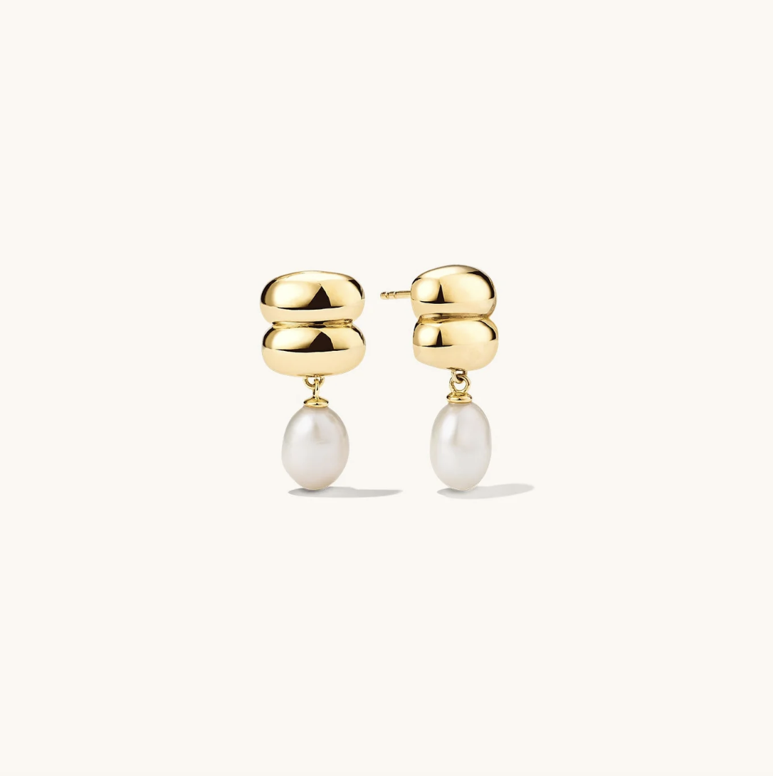Mejuri Puffy Charlotte Pearl Drop Earrings