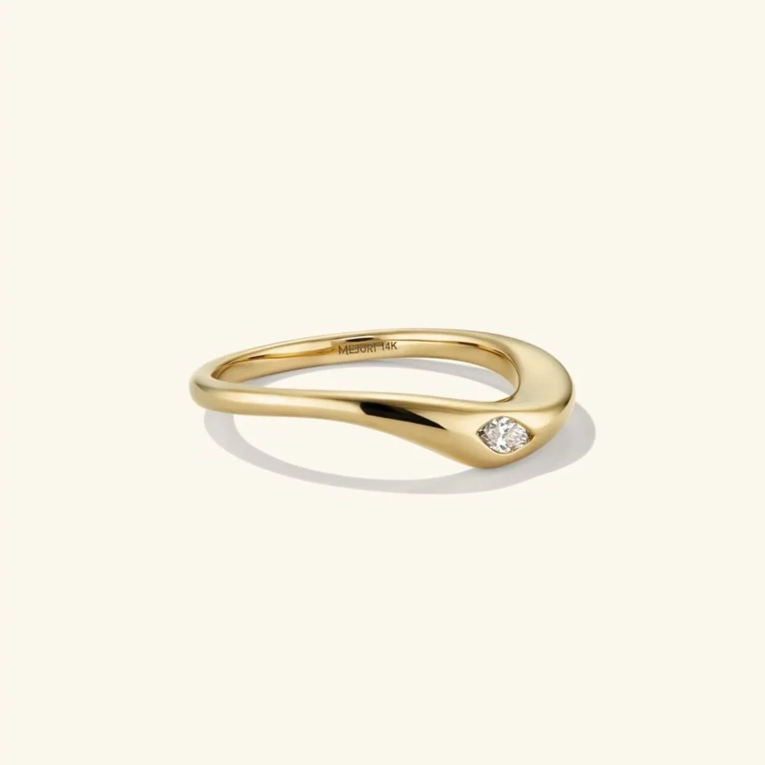 Mejuri Organic Dome Marquise Cut Thin Nesting Ring 