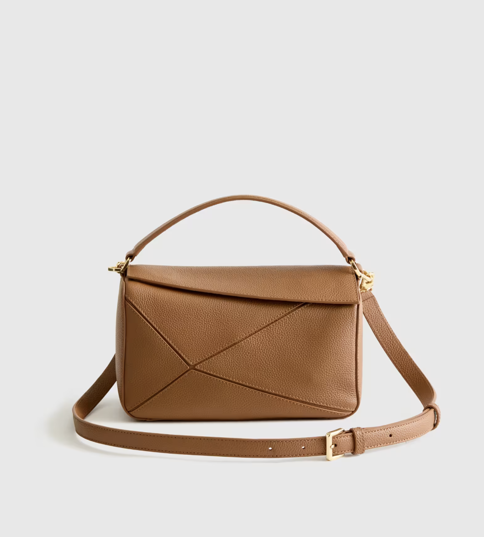 Quince Italian Leather Patchwork Crossbody 
