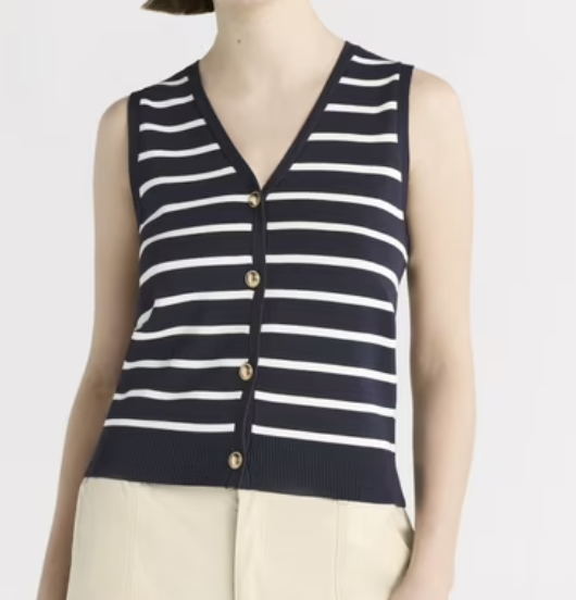 Walmart Free Assembly Button Front Sweater Vest