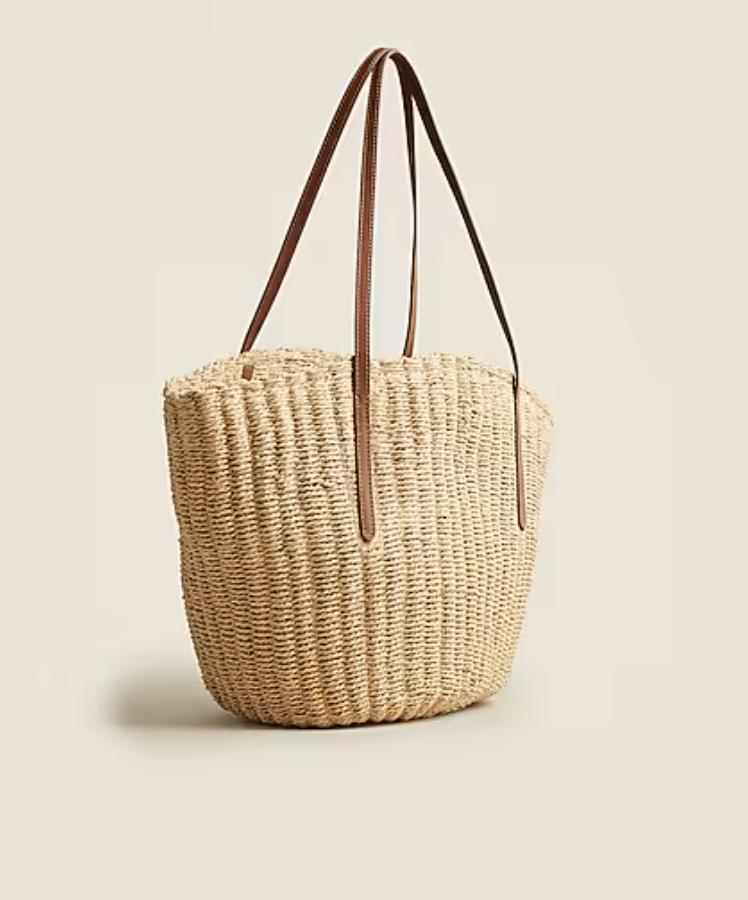 J Crew Como Woven Straw Tote