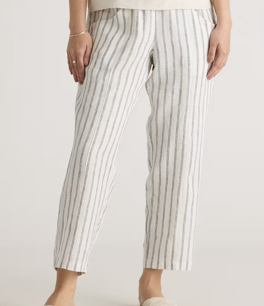 Quince 100% European Linen Tapered Ankle Pant 