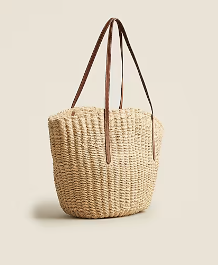 J Crew Como Woven Straw Tote