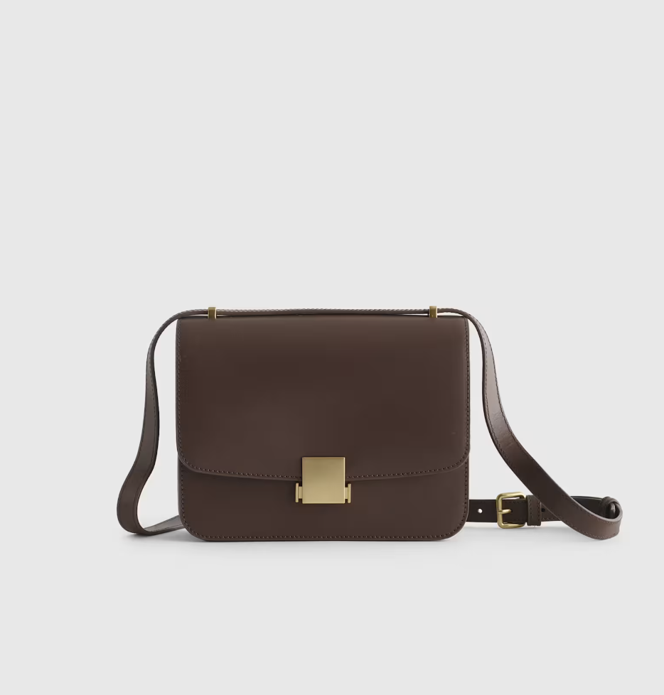 Quince Italian Leather Box Shoulder Bag