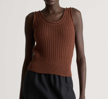 Quince 100% Organic Cotton Waffle Knit Sweater Tank
