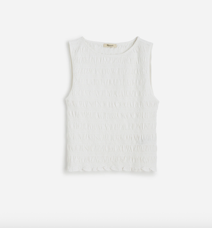 Madewell Smocked Boatneck Tank