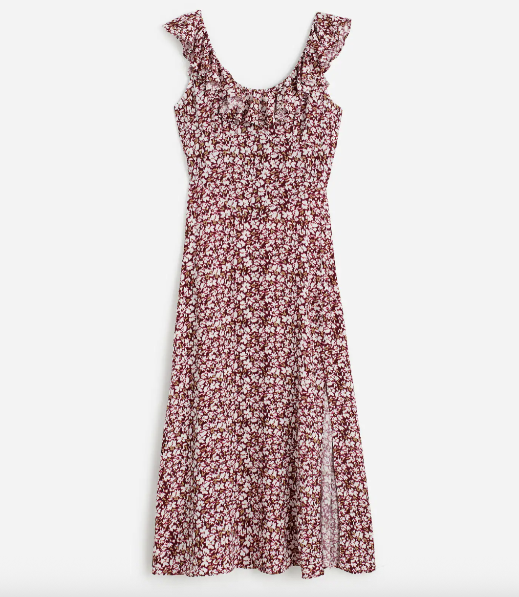 Madewell Ruffled Scoopneck Maxi Dress in Floral 