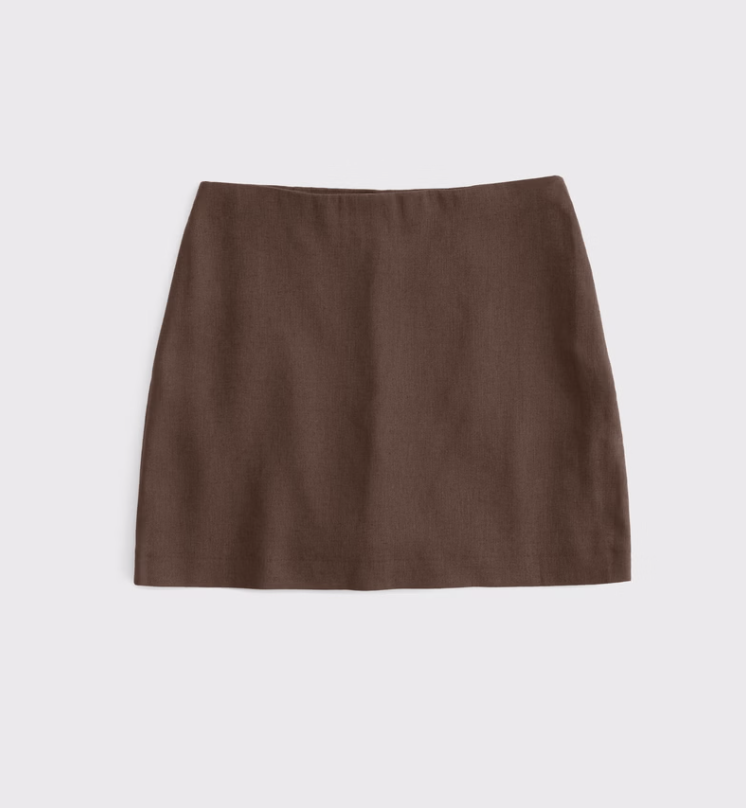 Abercrombie Scarlett Linen-Blend Mini Skort 