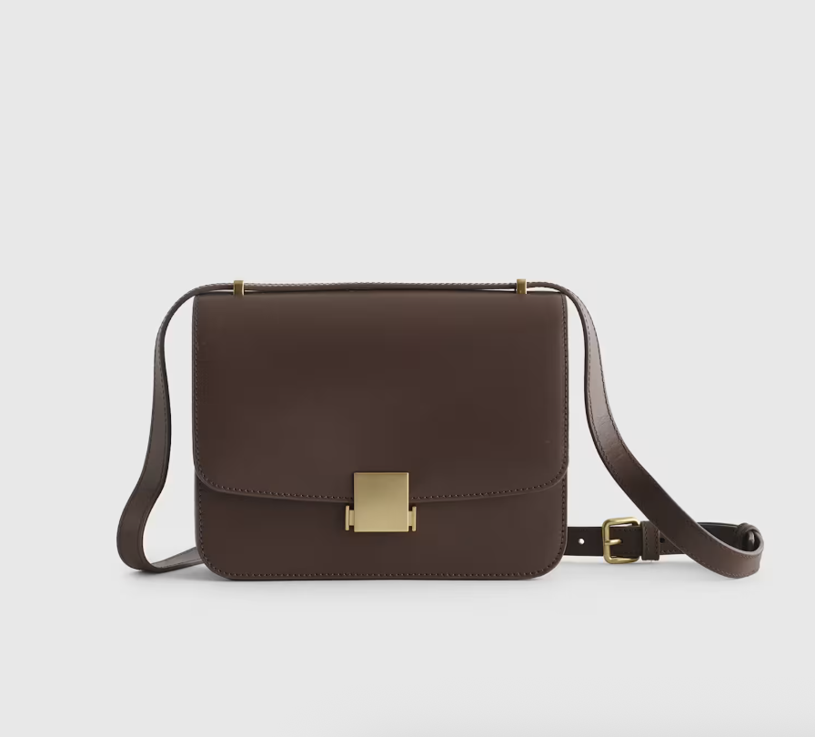 Quince Italian Leather Box Shoulder Bag