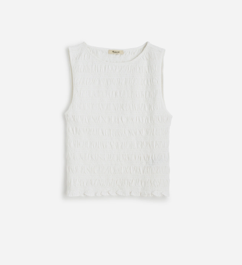Madewell Smocked Boatneck Tank 