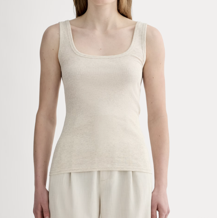 Everlane The Luxe Rib Square-Neck Tank 