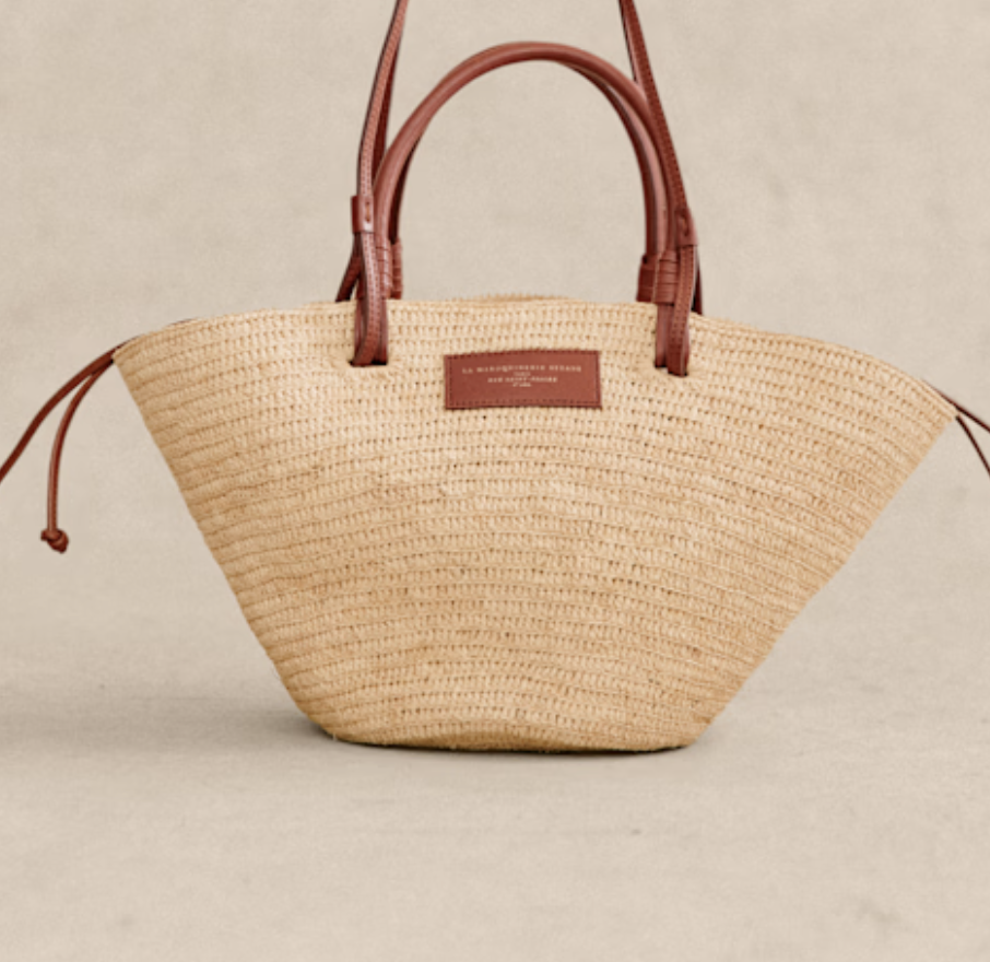 Sezane Justine Basket Bag (Natural Raffia)