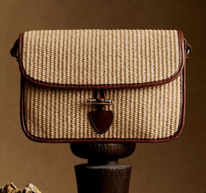 Sezane Milo Vintage Textile Bag (Woven Straw)
