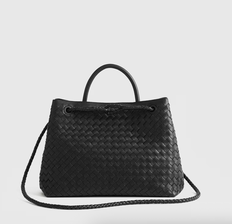 Quince Italian Leather Handwoven Satchel 
