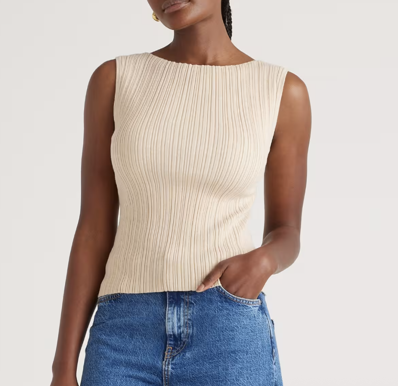 Quince Cotton Cashmere Ribbed Tank 