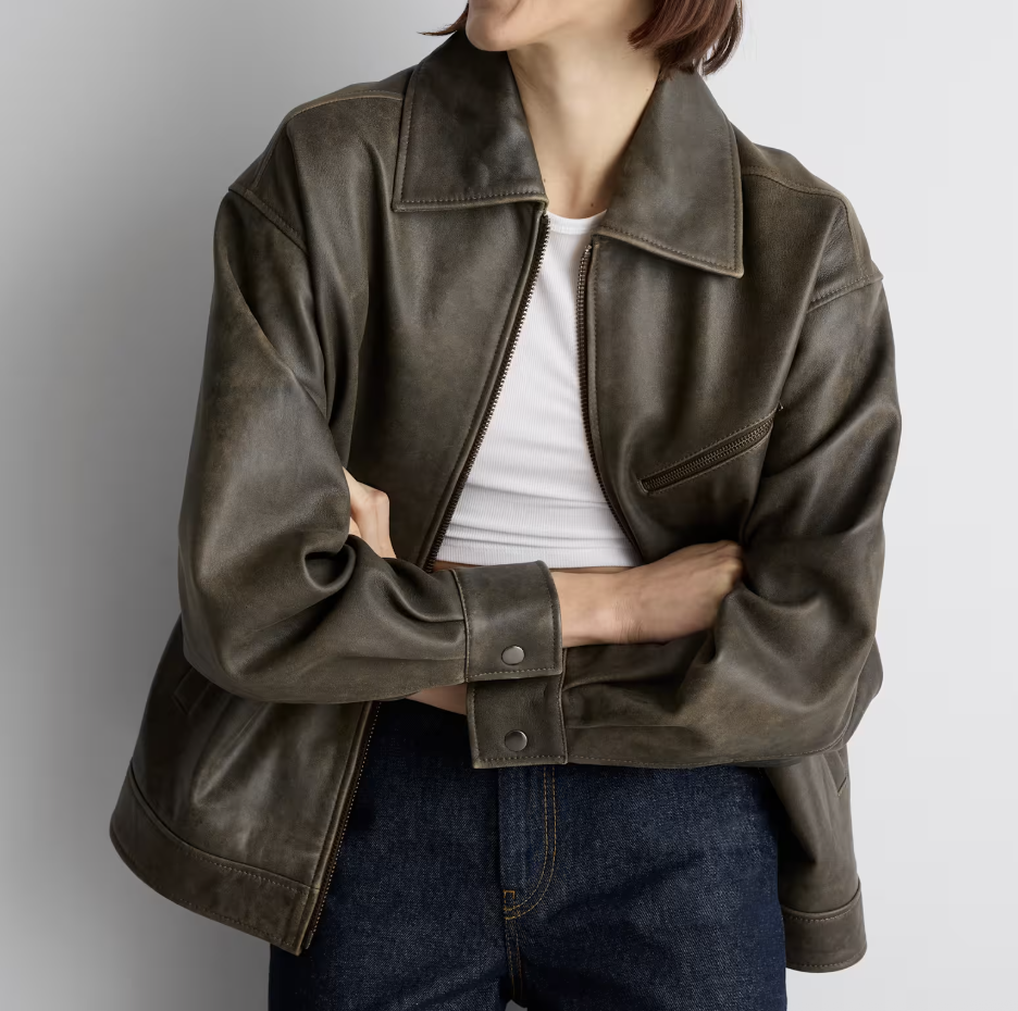 Quince 100% Leather Oversized Jacket