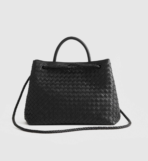 Quince Italian Leather Handwoven Satchel 