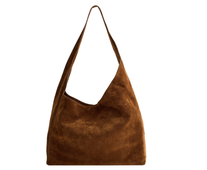 Quince Italian Suede Slouchy Shoulder Bag