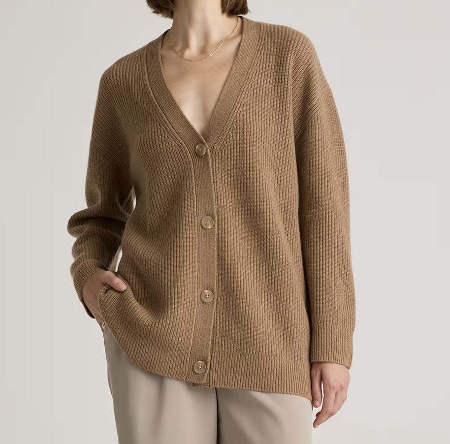 Quince Mongolian Cashmere Oversized Cardigan Sweater