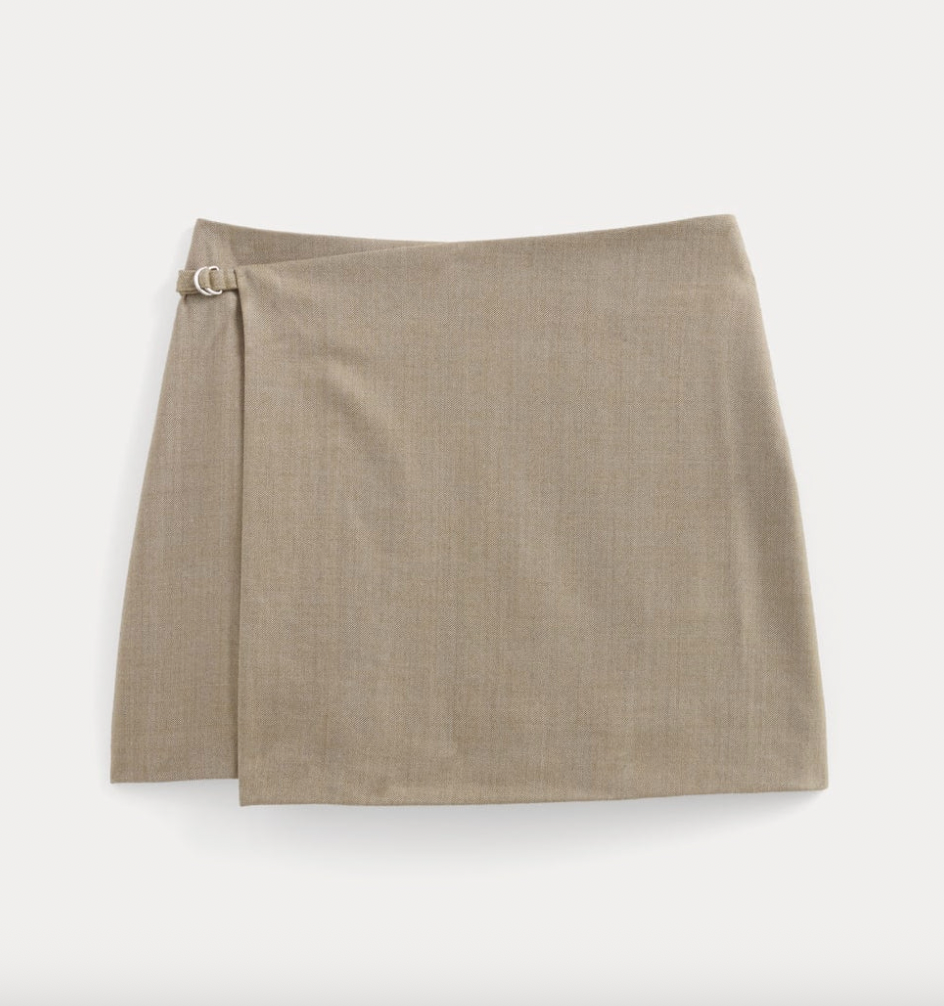 Everlane Wrap Mini Skort in Tailor Twill 