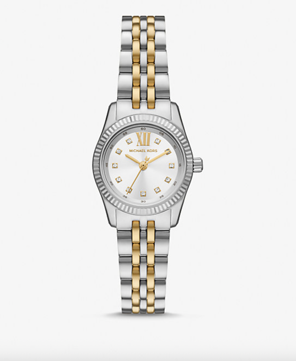 Michael Kors Petite Lexington Pave Two-Toned Watch 
