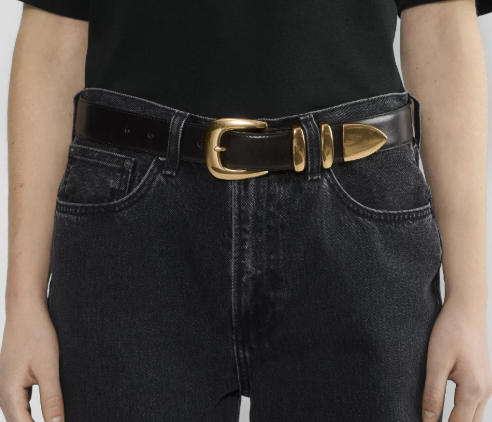 Aritzia Legendary Solid Brass Leather Wide Belt