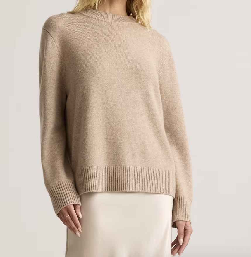 Quince Mongolian Cashmere Oversized Crewneck Sweater