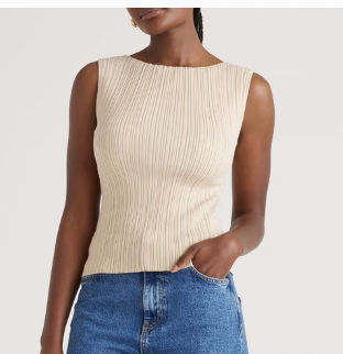 Quince Cotton Cashmere Ribbed Tank