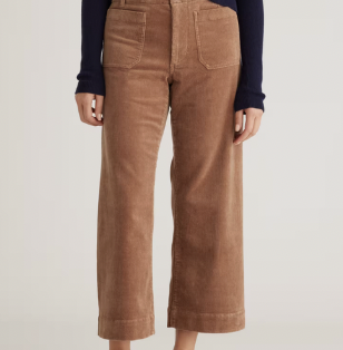 Organic Stretch Corduroy Cropped Wide Leg Pants