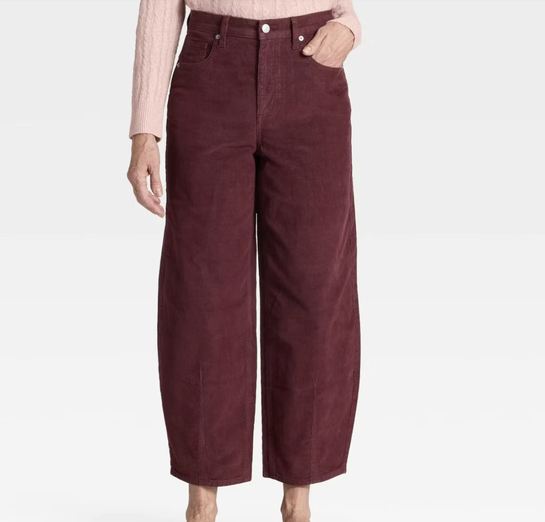 Target Women's High-Rise Corduroy Barrel Jeans - Universal Thread