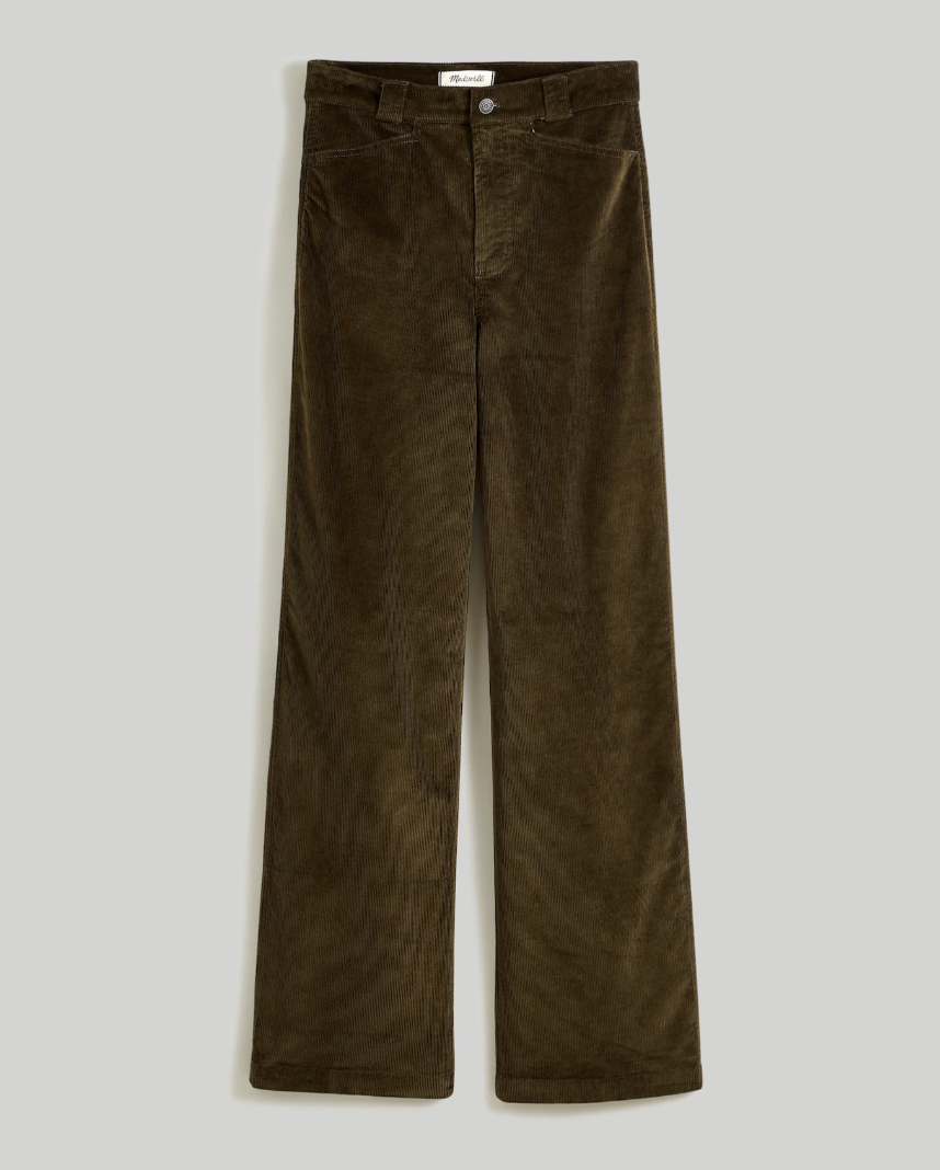 Madewell Petite Emmett 2.0 Wide-Leg Pants in Corduroy