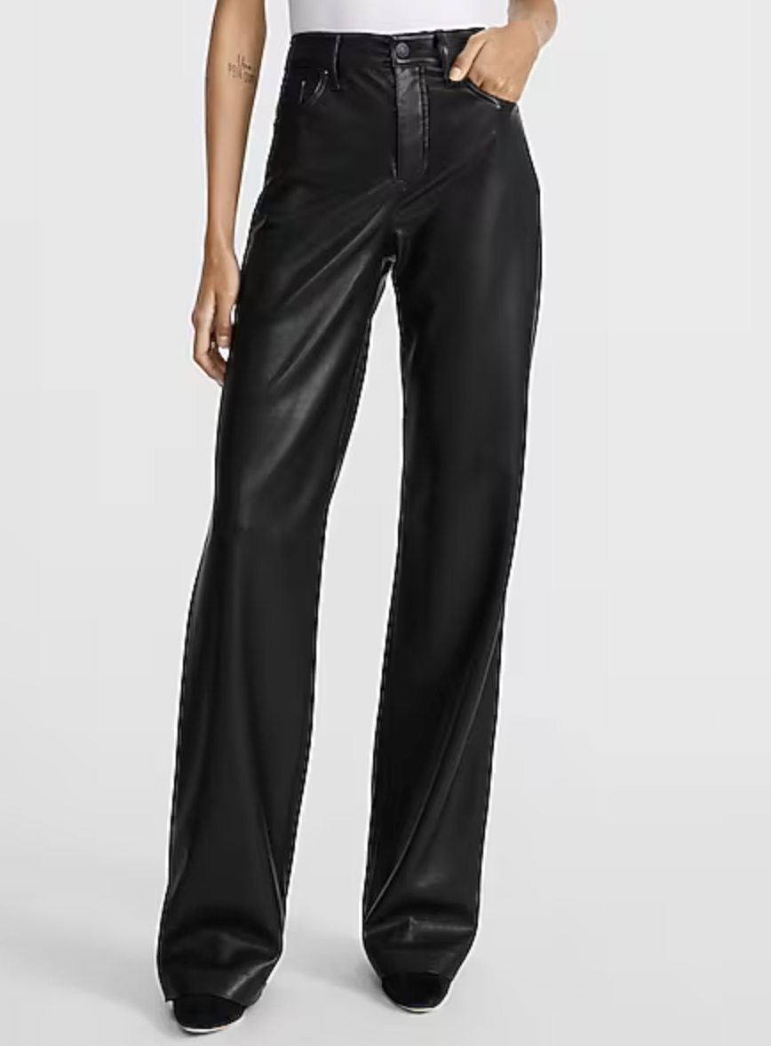 Express High Waisted Faux Leather Wide Leg Pant