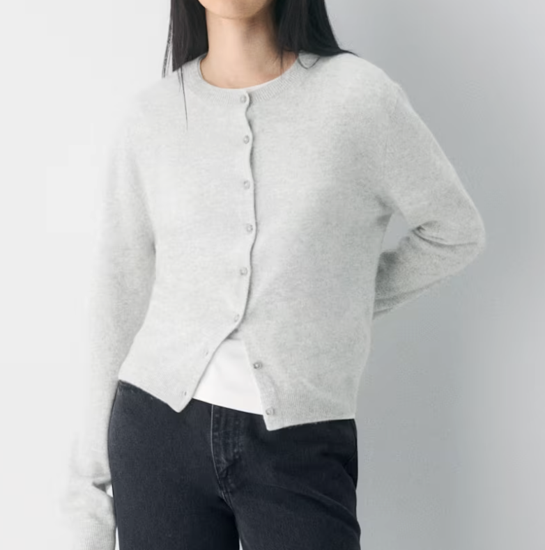Aritzia Bare Cashmere Crew Cardigan