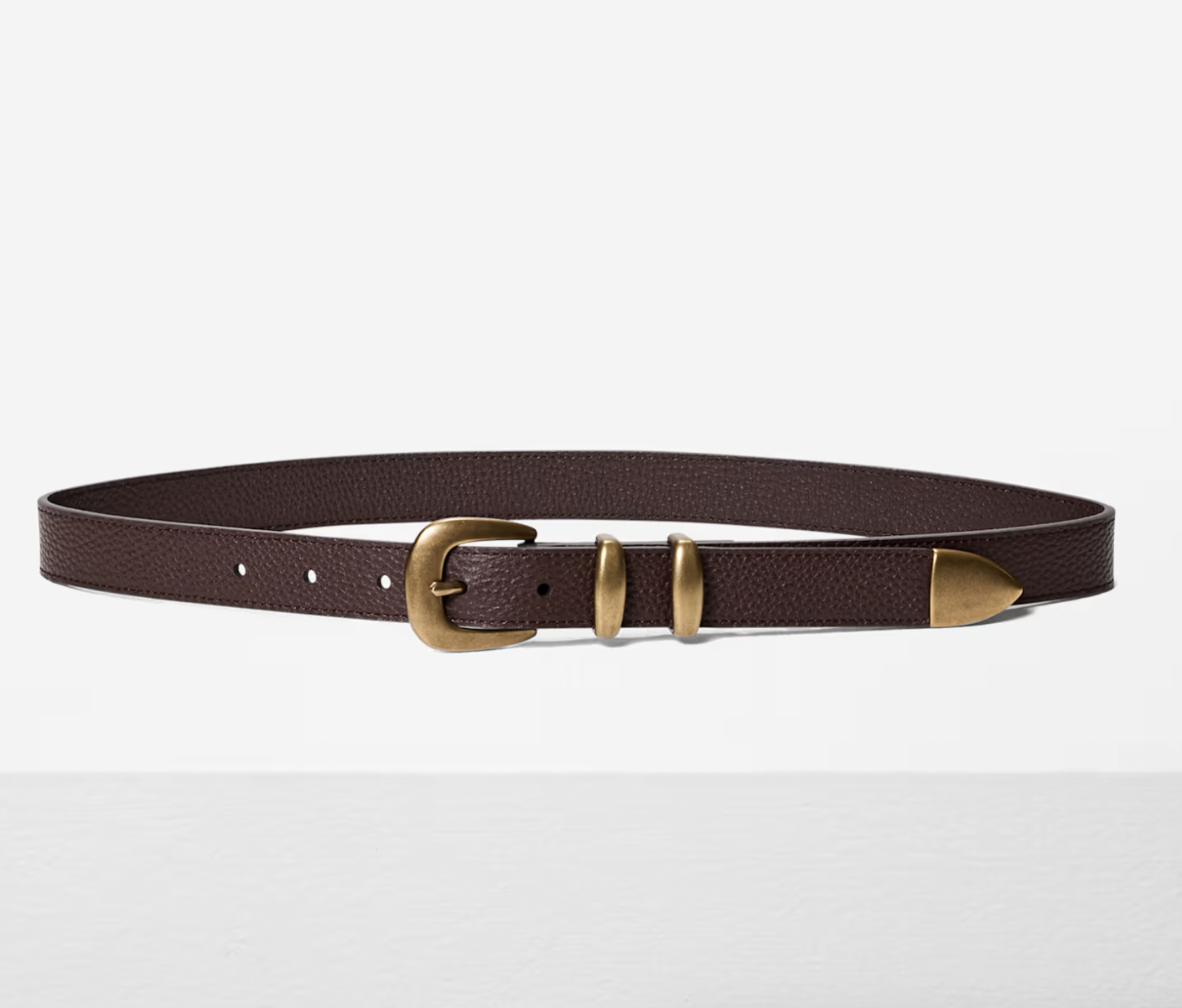 Aritzia Legendary Solid Brass Leather Belt