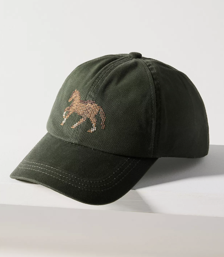 Needlepoint Icon Waxed Canvas Baseball Cap