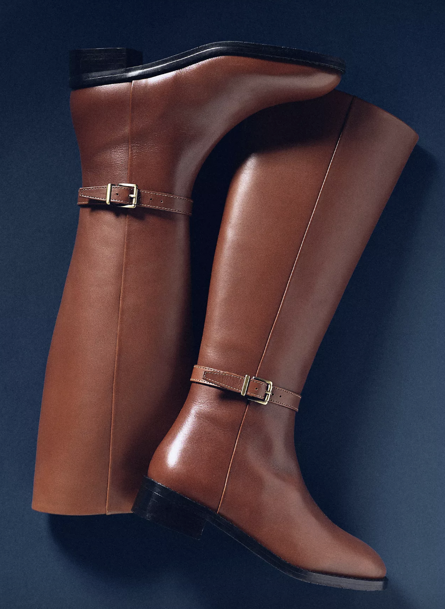 Anthropologie Maeve Buckle-Strap Riding Boots
