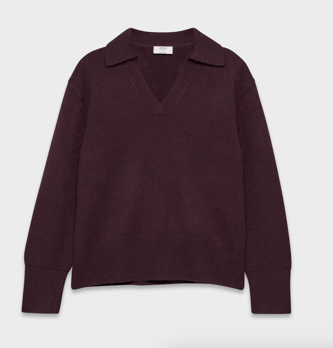 Aritzia Plush Cashmere Oversized Polo Sweater