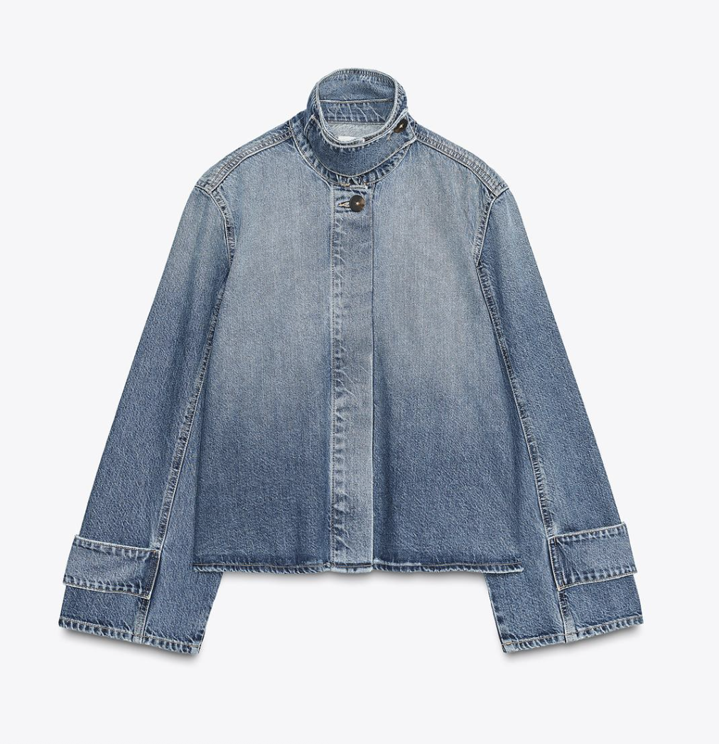 TRF HIGH COLLAR DENIM JACKET