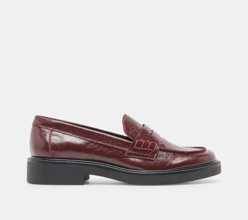 Tiggy Loafers Oxblood Crinkle Patent
