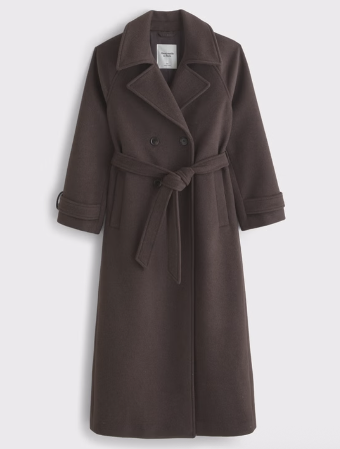 Abercrombie Carrie Wool-Blend Trench Coat