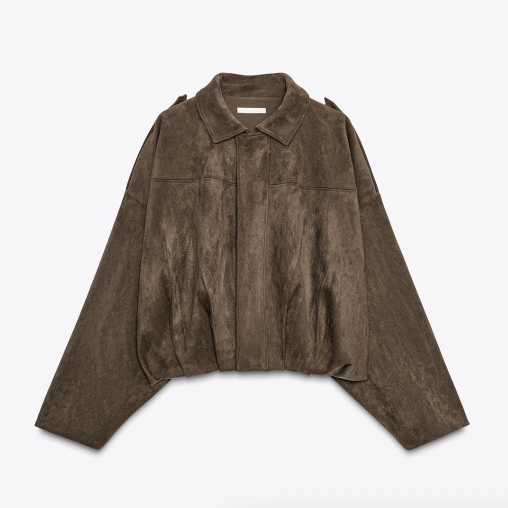 Zara Suede Effect Bomber Jacket 