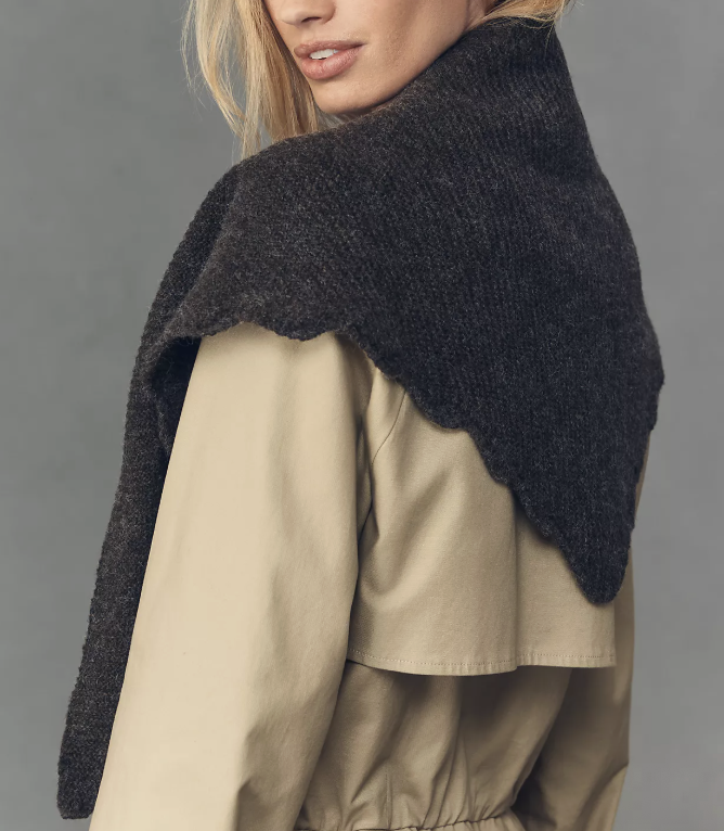 Anthropologie Scalloped Triangle Scarf 