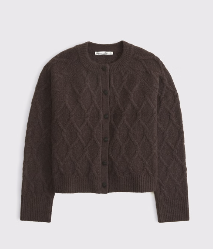 Abercrombie Cable-Knit Crew Cardigan